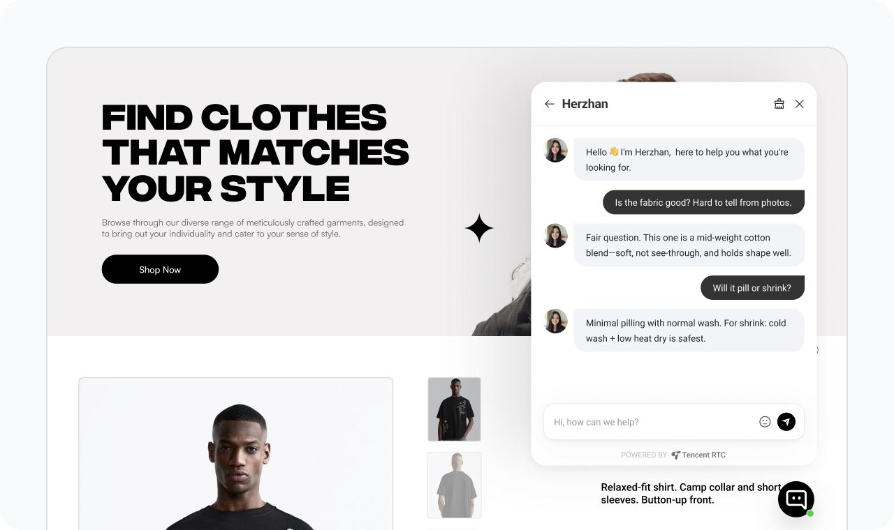 Knocket Web Widget — live chat on any website