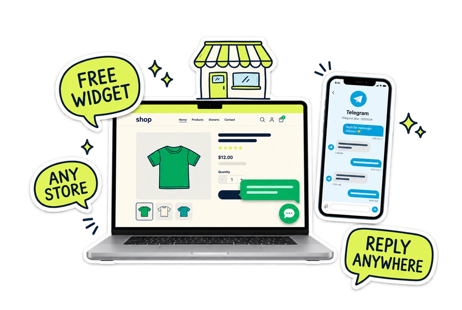 Knocket live chat widget on an eCommerce website