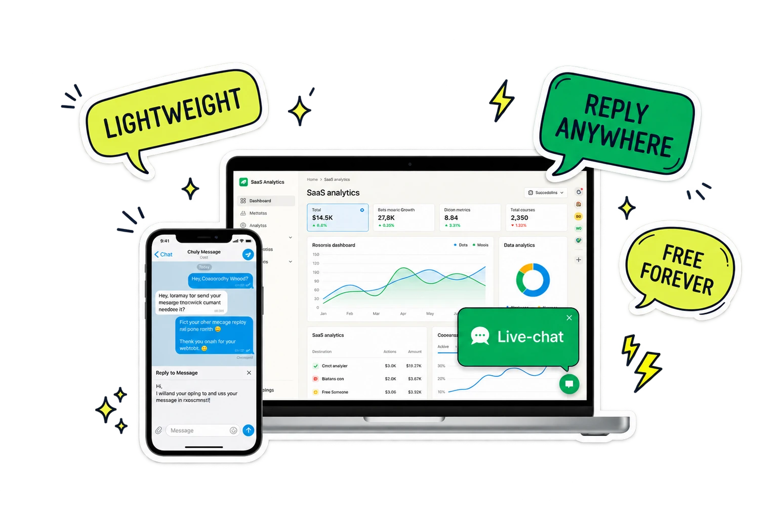 Knocket live chat widget inside a SaaS dashboard